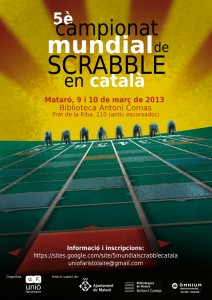 Cartell del 5è Mundial de Scrabble en Català
